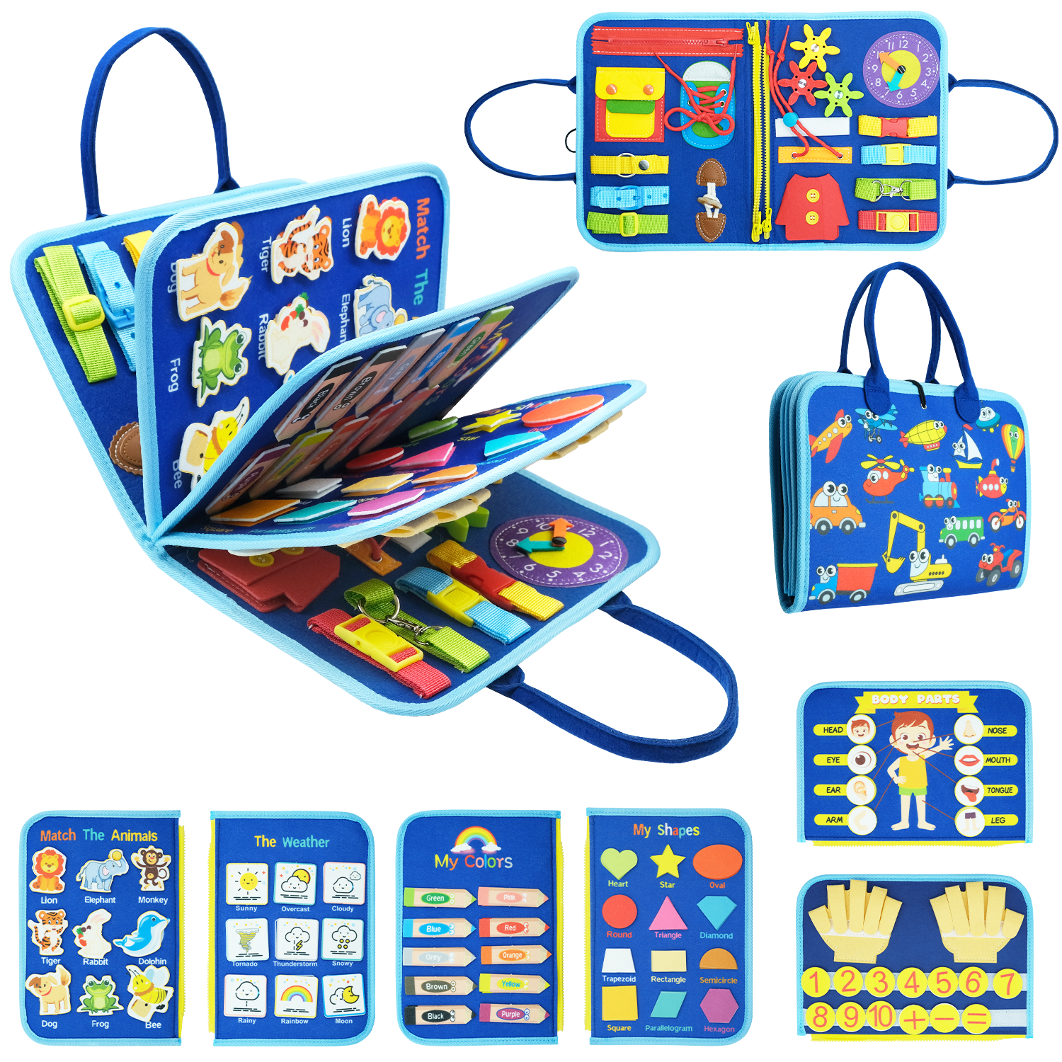 Toddler Montessori Busy Board Travel Sensory Educational Toy Preschool Activity